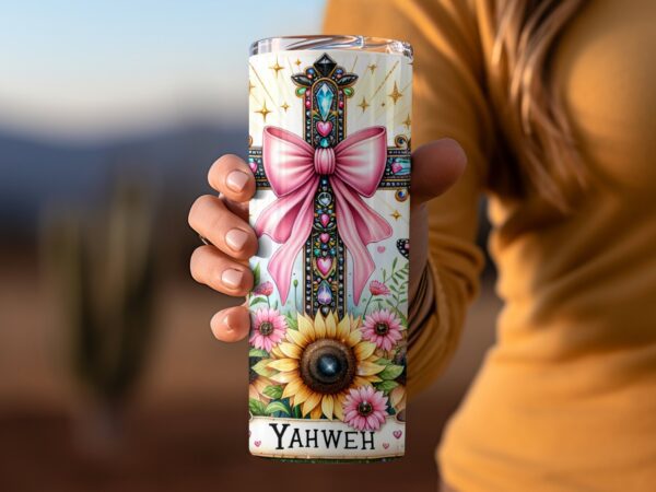 Yahweh Coquette Christian Tumbler Wrap Design