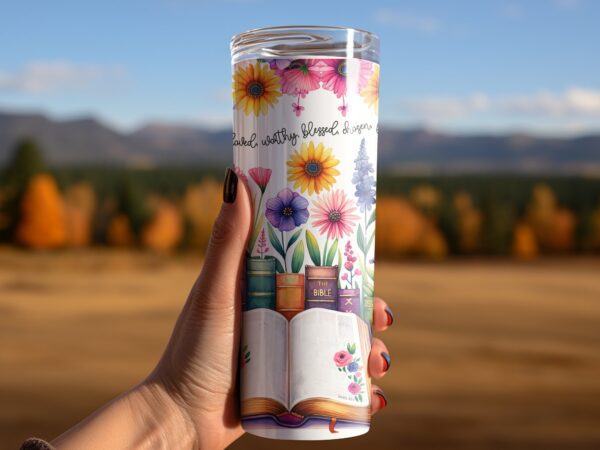 Christian Affirmation Tumbler Wrap: 20 oz Skinny Seamless Sublimation Design - Image 4