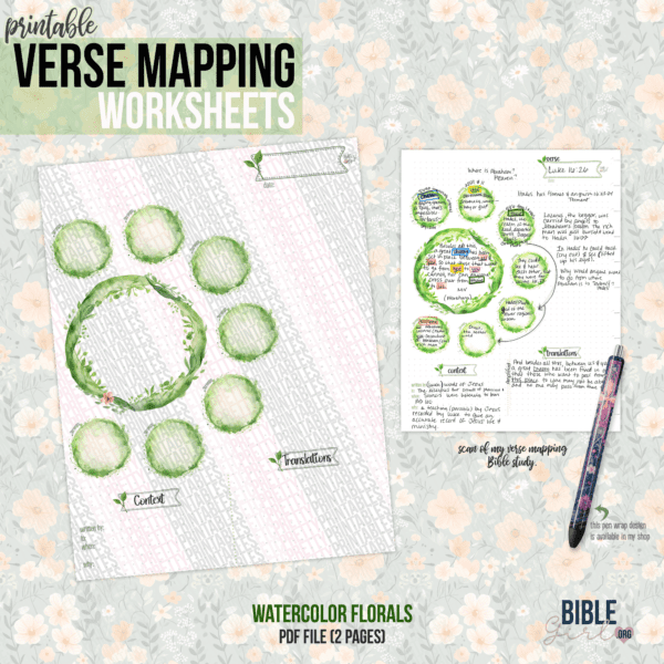 Verse Mapping Bible Study Worksheets - James Method