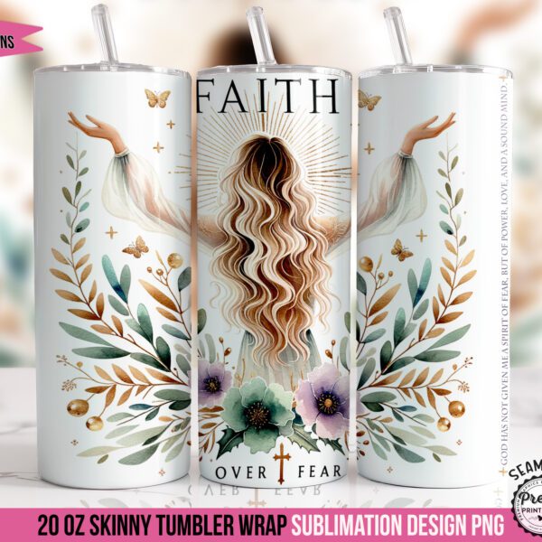 Faith Over Fear Christian Tumbler Wrap