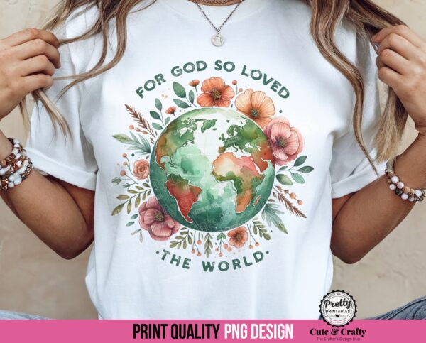 John 3:16 Boho Floral Christian PNG