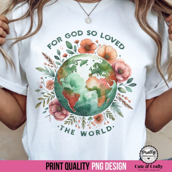 John 3:16 Boho Floral Christian PNG
