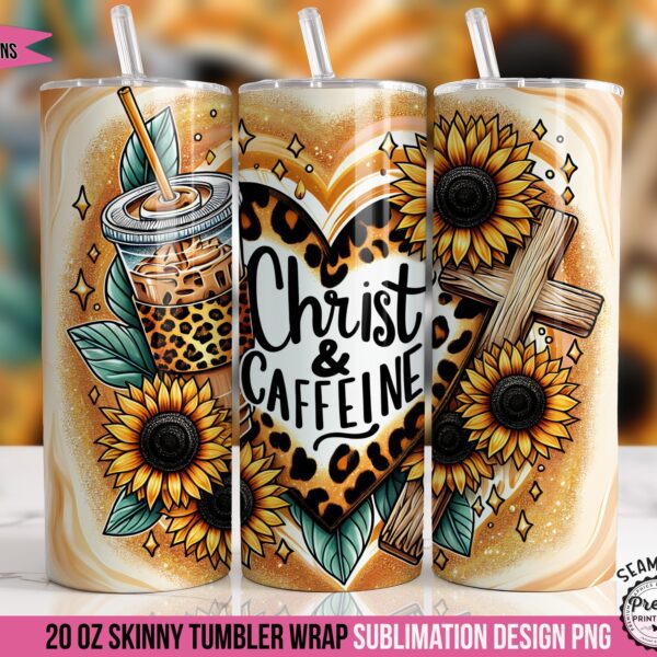 Christian Coffee Lover Tumbler Wrap PNG