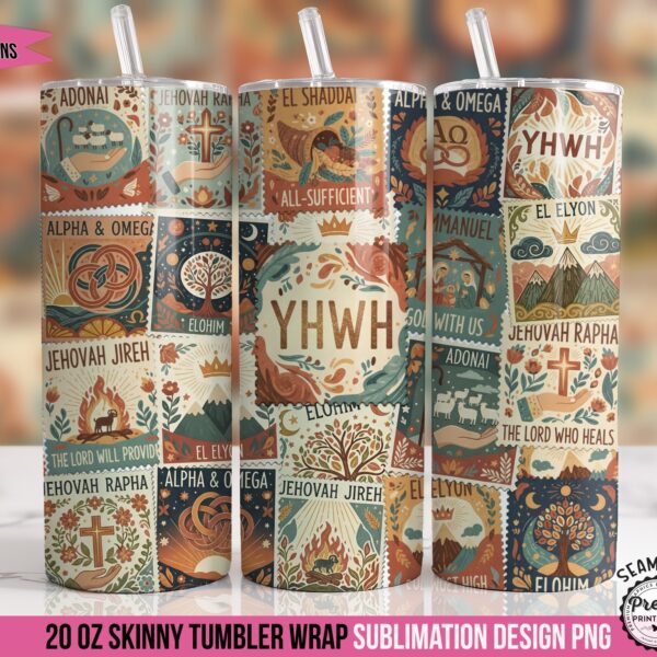 Boho Names of God Tumbler Wrap