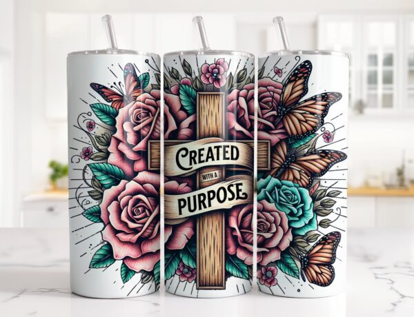 Created With a Purpose Tumbler Wrap: Sublimation Design