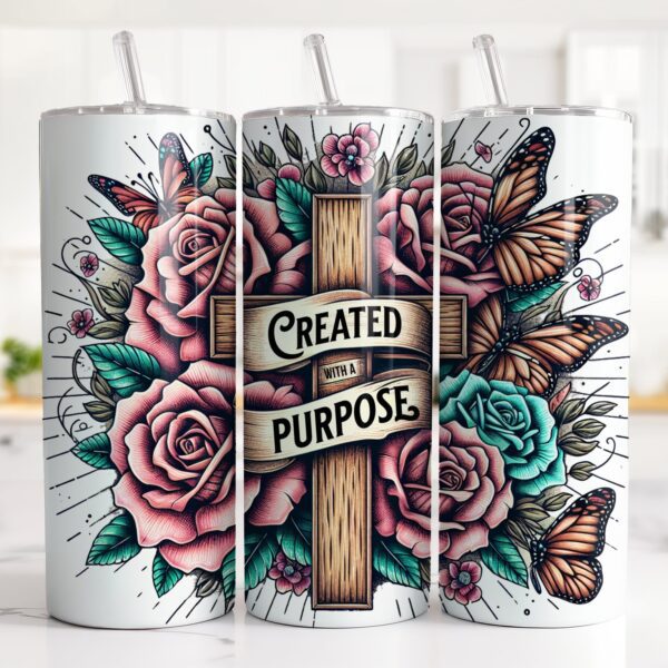Created With a Purpose Tumbler Wrap: Sublimation Design