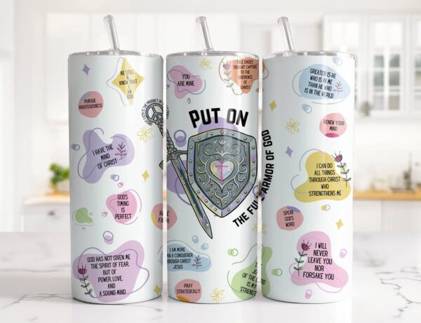 Armor of God Tumbler Wrap Sublimation Design