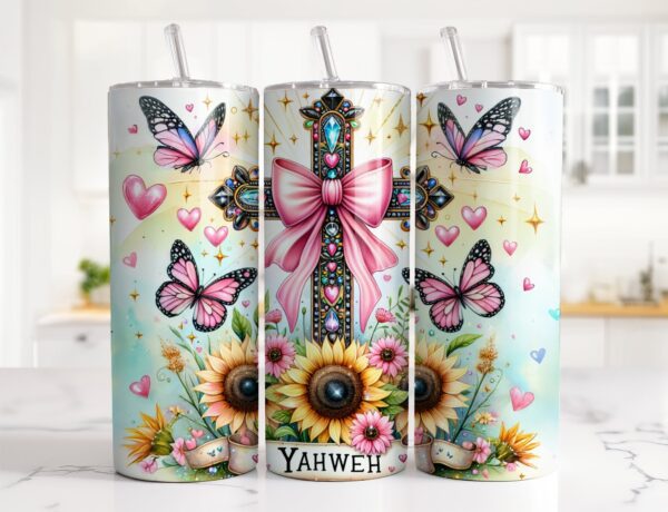 Yahweh Coquette Tumbler Wrap Sublimation Design