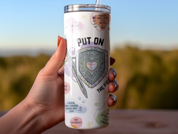 Armor of God Tumbler Wrap Sublimation Design - Image 3