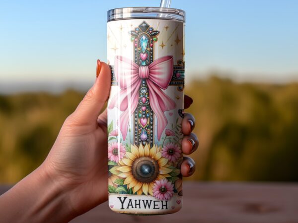 Yahweh Coquette Christian Tumbler Wrap Design