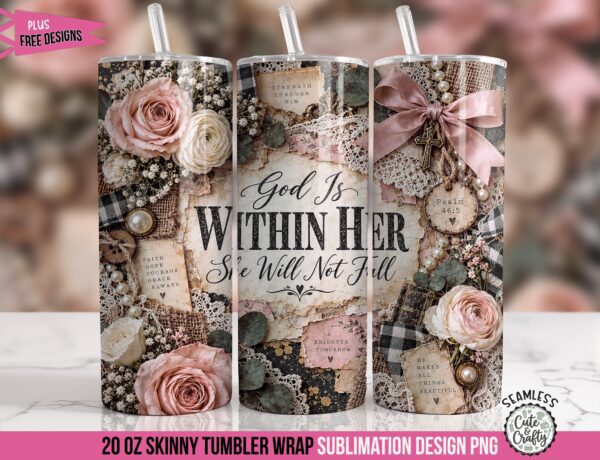 God Is Within Her Christian Tumbler Wrap