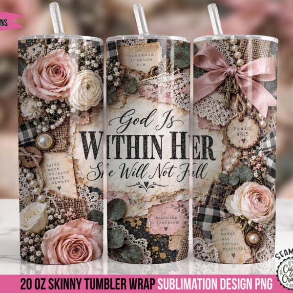 God Is Within Her Christian Tumbler Wrap