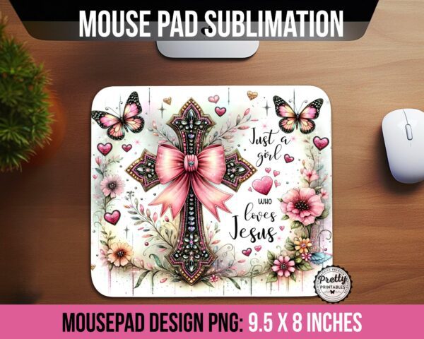 Just a Girl Who Loves Jesus Mousepad PNG