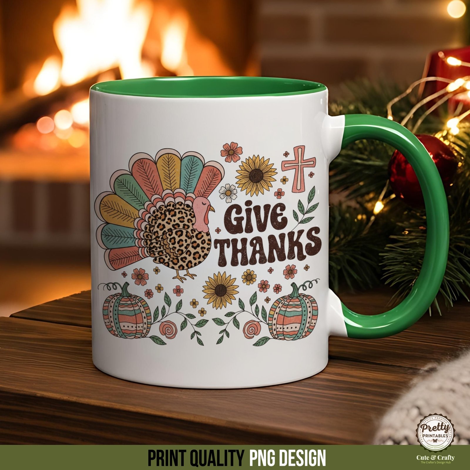 Give Thanks Christian Fall PNG - Image 3