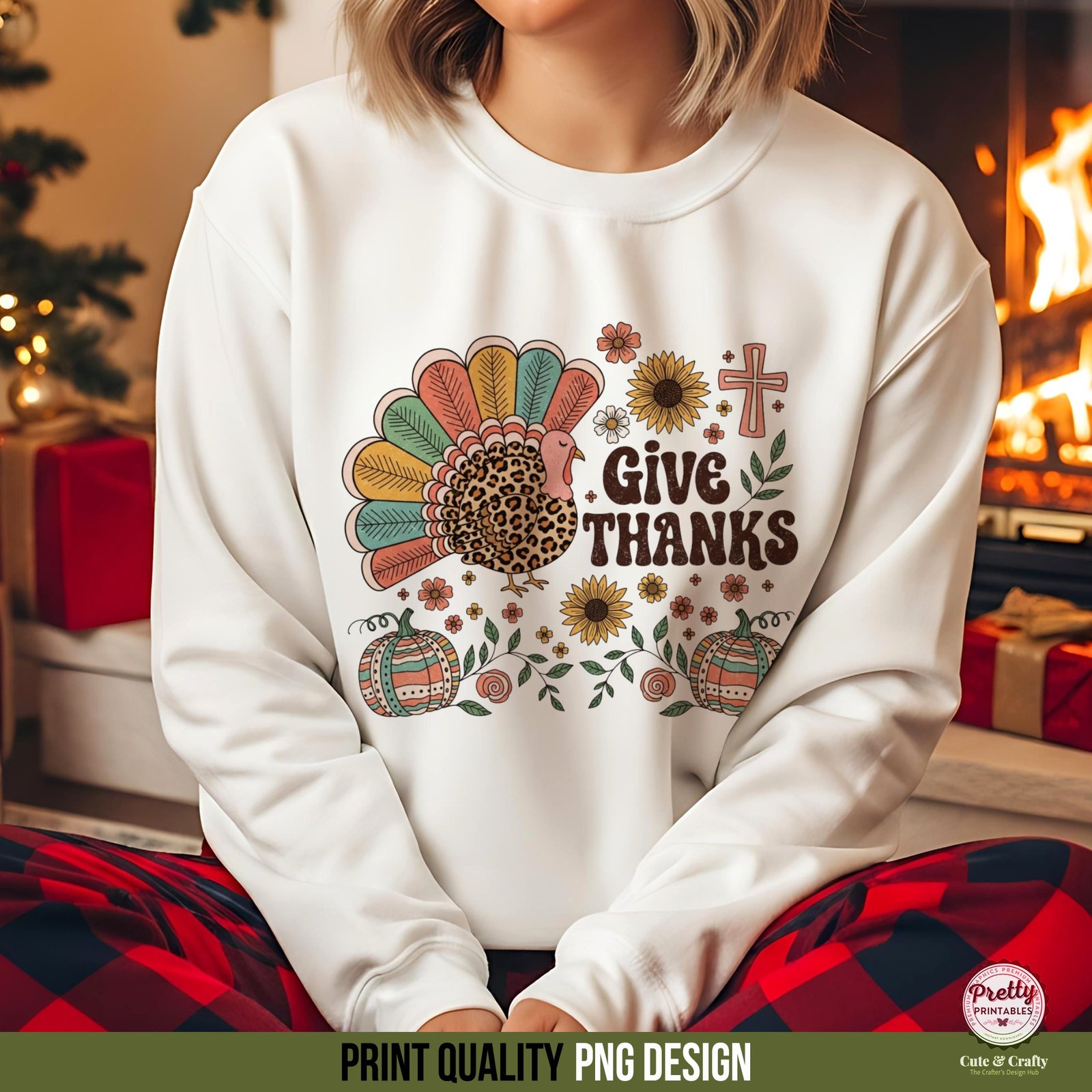 Give Thanks Christian Fall PNG - Image 2