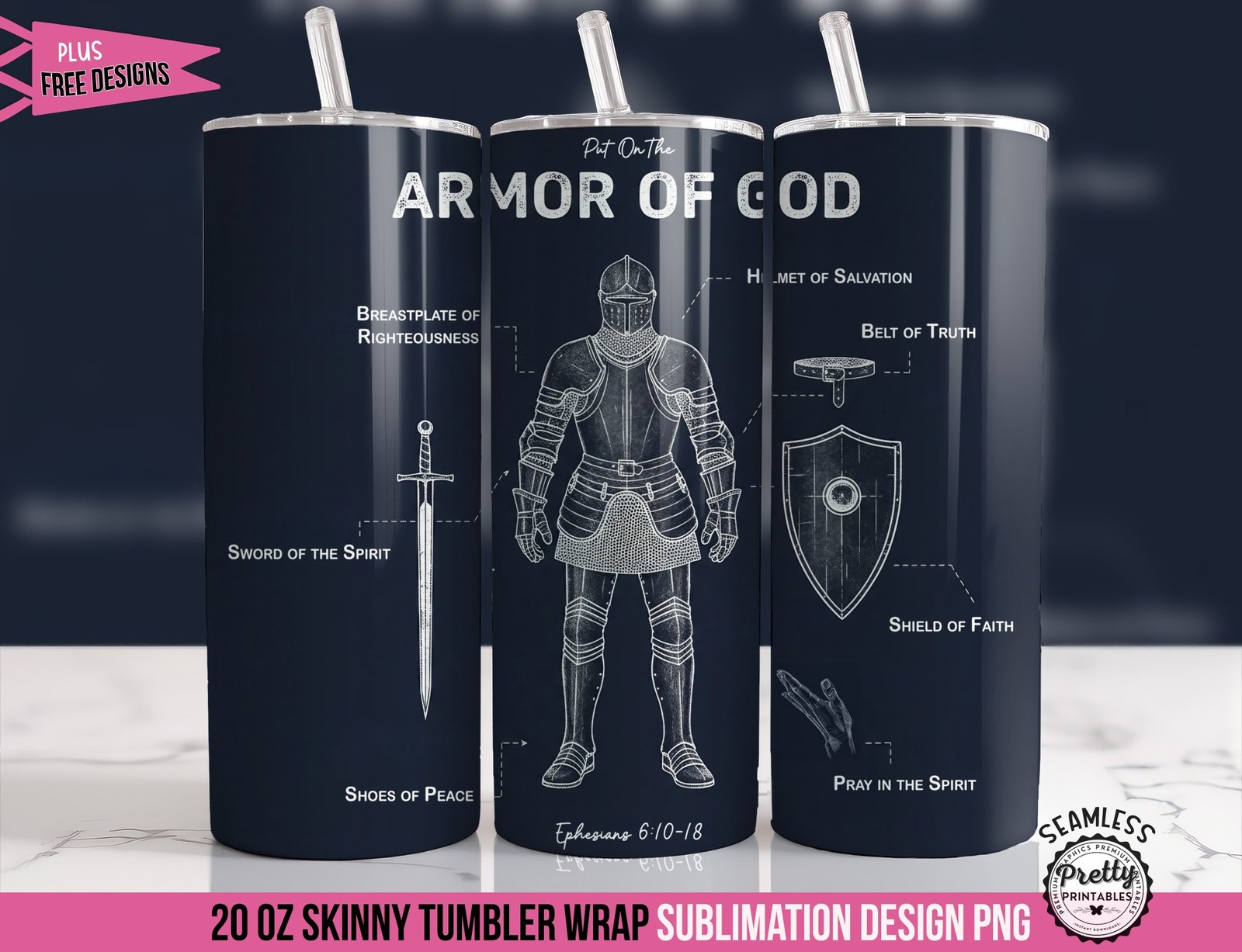 Armor of God Blueprint Tumbler Wrap