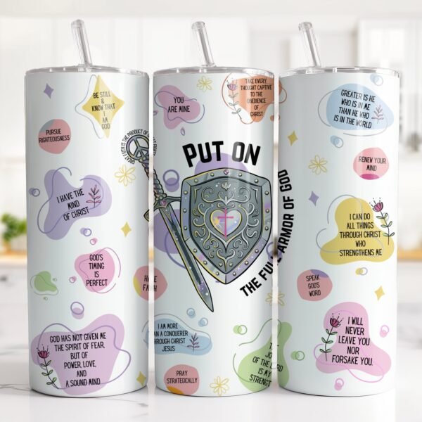 Armor of God Tumbler Wrap Sublimation Design