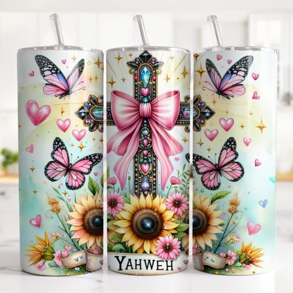 Yahweh Coquette Tumbler Wrap Sublimation Design