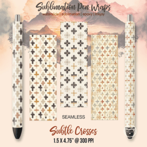 Subtle Crosses Pen Wraps - Bible Girl Printable