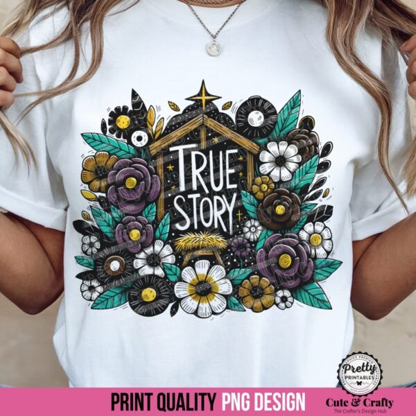 Preppy Christian True Story Nativity PNG