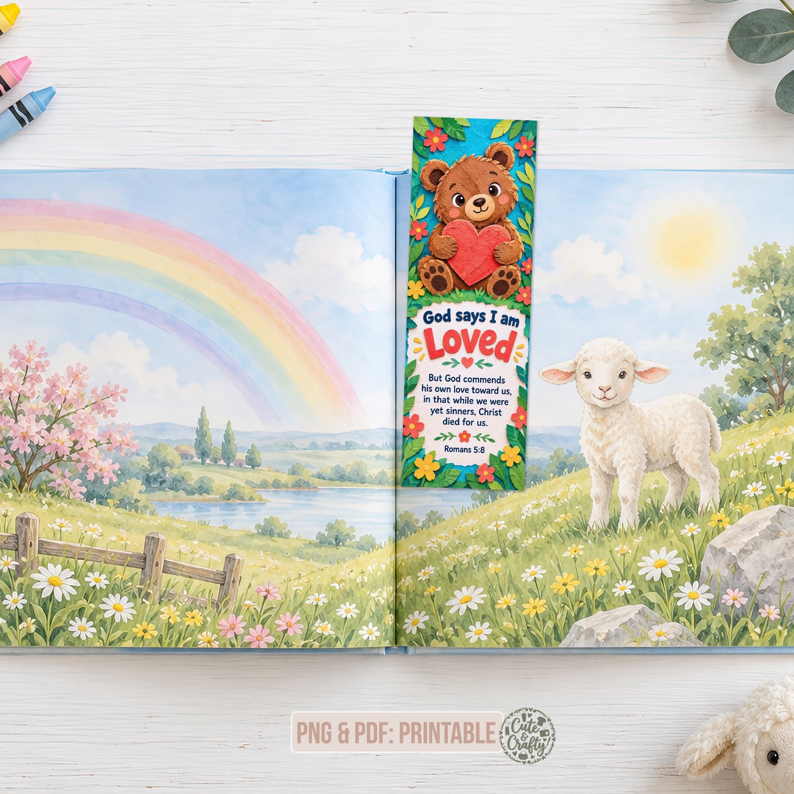 God Says I Am Paper Animals Printable Bookmarks: Set of 6 Christian Kids Bookmarks