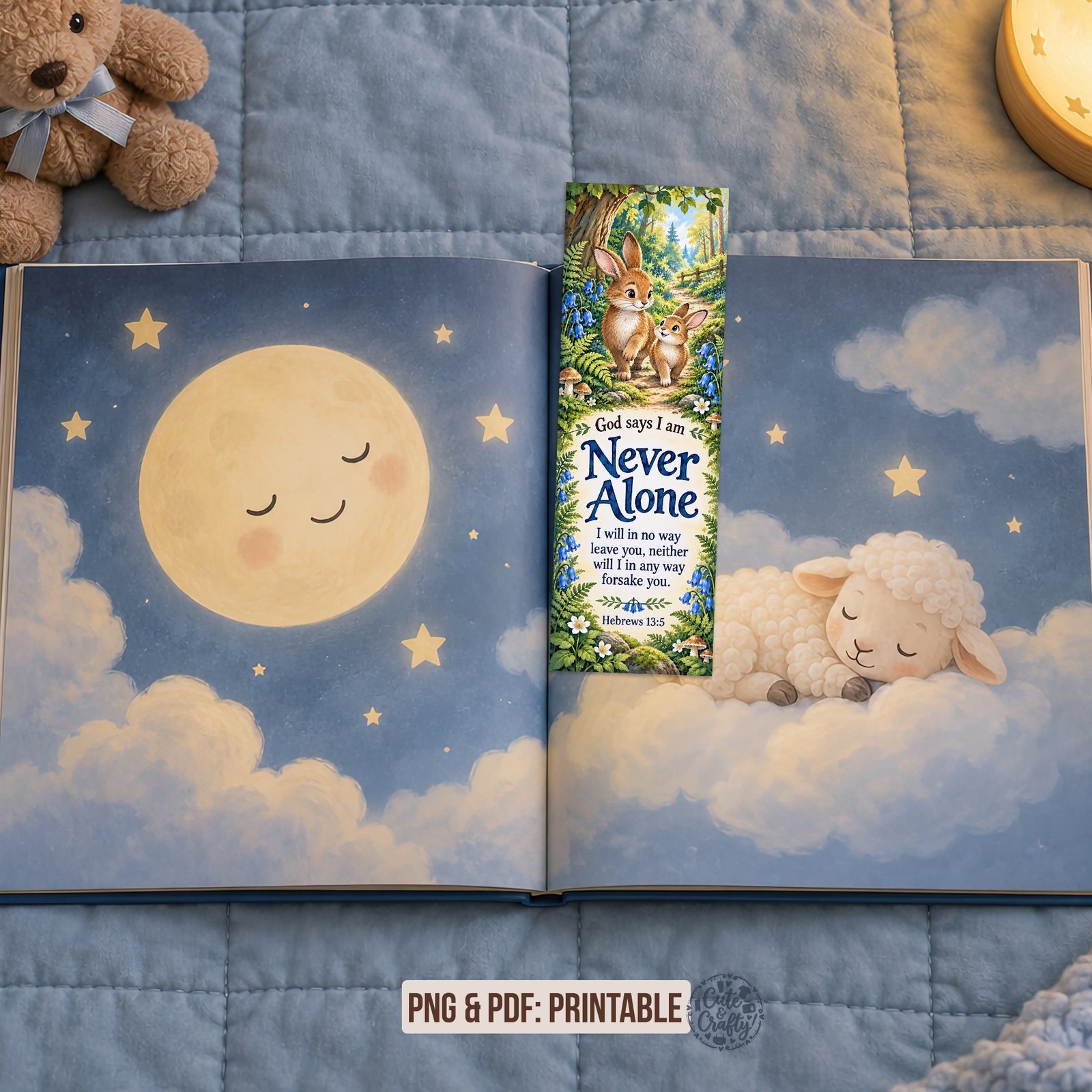 God Says I Am Woodland Animals Printable Bookmarks: Set of 6 Christian Kids Bookmarks